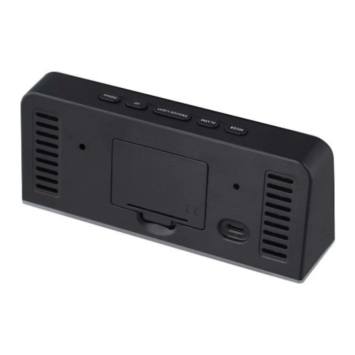 Ceas LED Multifuncțional Mov – Afișaj Oră, Dată, Temperatură, Alarmă, Încărcare USB